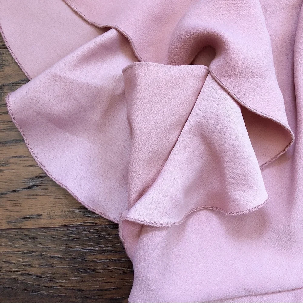 Kate Spade • Cutout Crepe Dress pink eyelet ruffle sleeve flutter Faded Peony